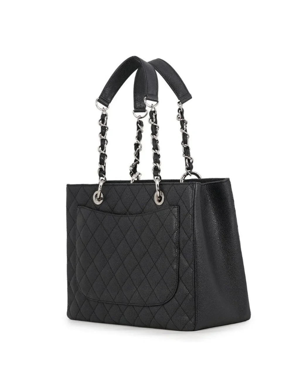 Chanel Chain Tote Bag CC Logo Quilted Grand Shopping GST Caviar Leather Shoulder